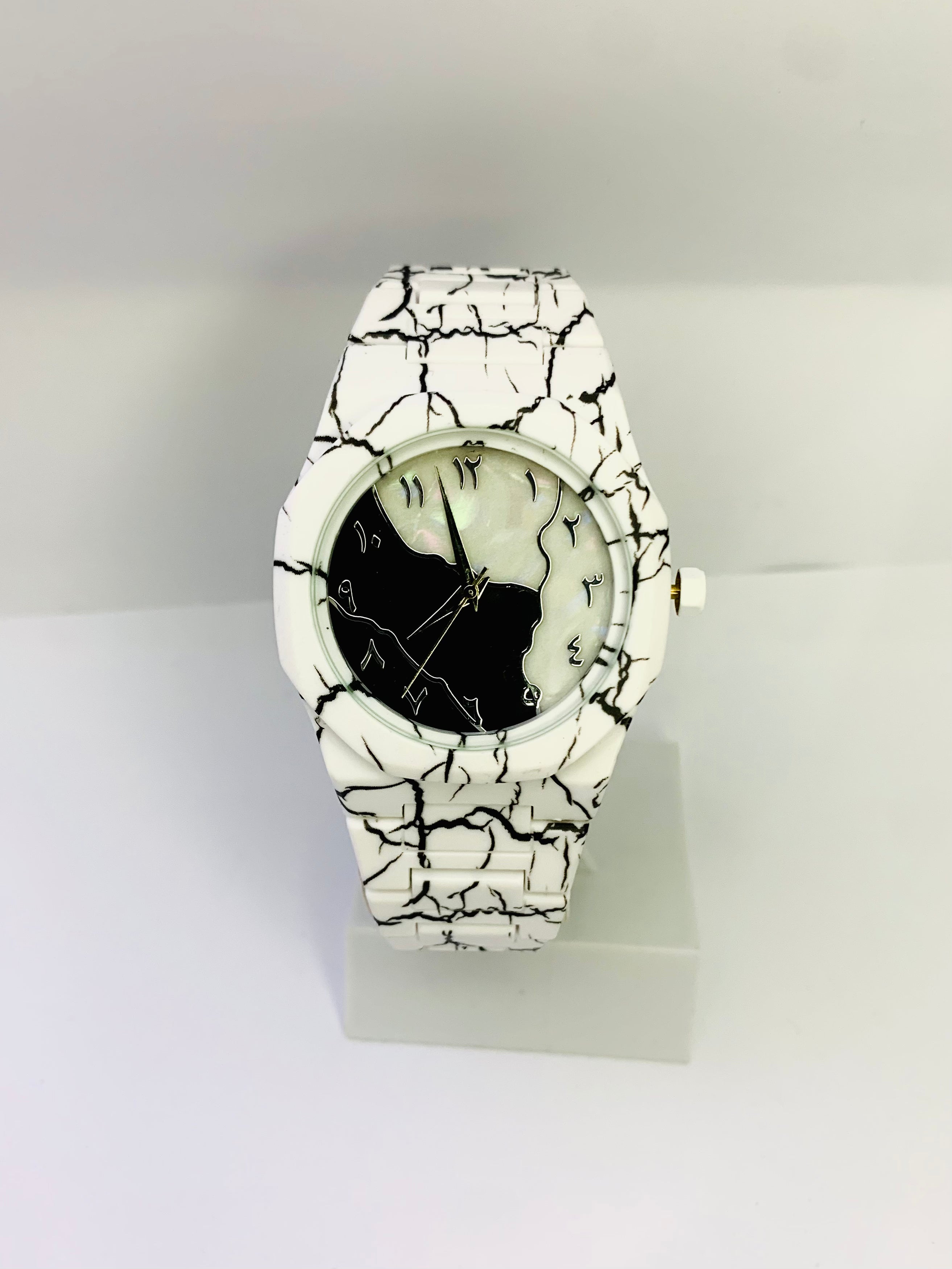 White Arabic Marble Aura Watch