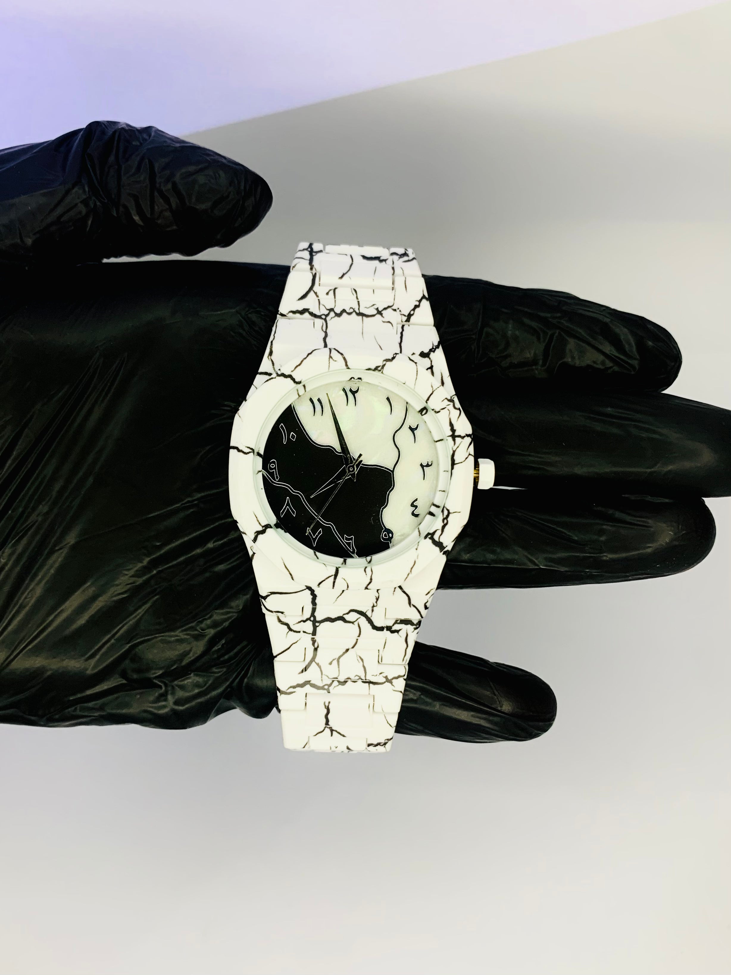 White Arabic Marble Aura Watch